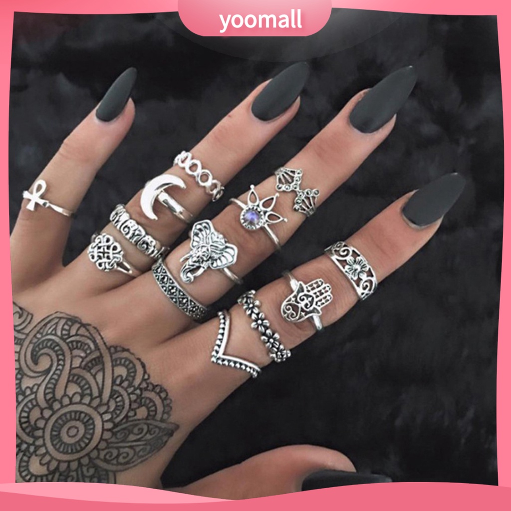 Nhẫn Hợp Kim Rỗng Phong Cách Vintage Tinh Tế Cho Nữ