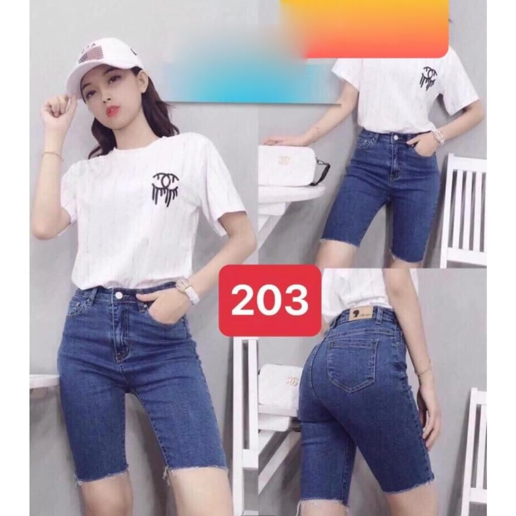 Quần ngố jean nữ co giãn mặc hàng ngày
