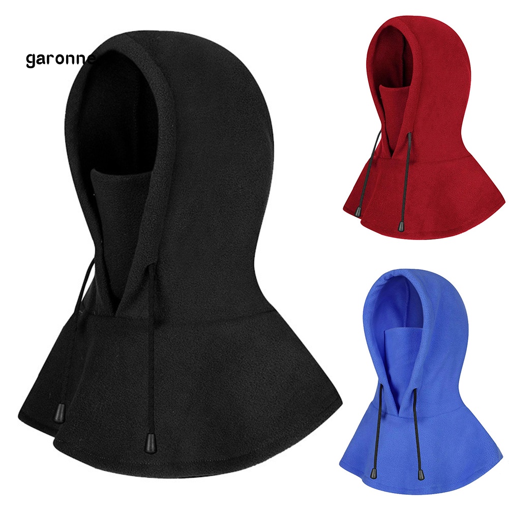 Mũ Trùm Đầu Kiêm Yếm Chống Gió Giữ Ấm Màu Sắc Trơn Tiện Lợi Dành Cho Mùa Đông
