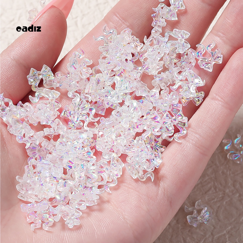 Bộ 50 Phụ Kiện Trang Trí Móng Tay 3D Hình Nơ Xinh Xắn