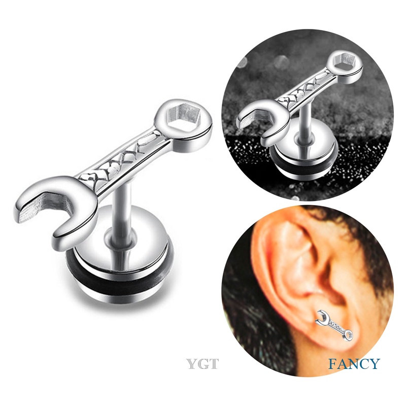 Khuyên Tai Hình Cờ Lê Bằng Thép Không Gỉ Thời Trang Cá Tính