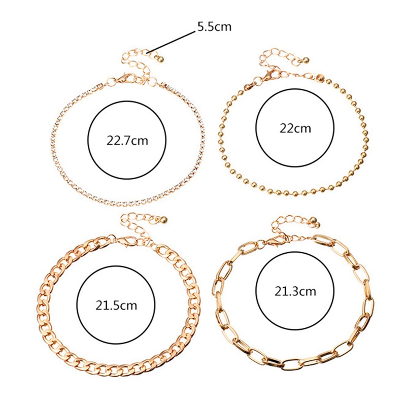 Ygt Set 4 Lắc Chân Hình Bướm / Ngôi Sao / Trái Tim Thời Trang Cho Nữ