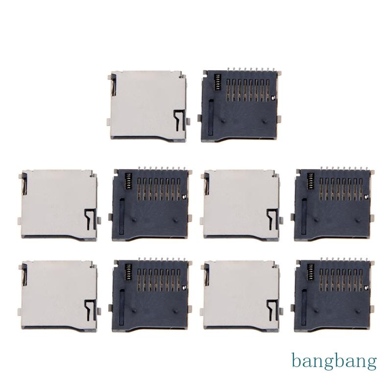Set 10 Đầu Nối Thẻ Nhớ SD PCB 9 Chấu Chuyên Dụng