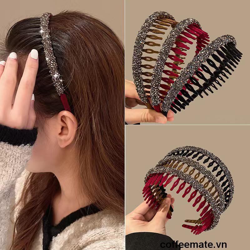 ⚡Băng Đô Cài Tóc Bện Đính Đá Lấp Lánh Phong Cách Mới Cho Nữ