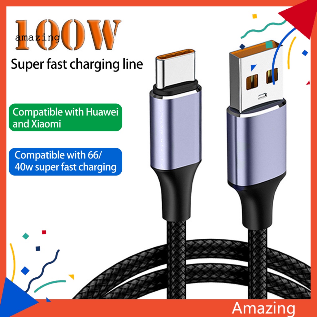 Dây Cáp Sạc Nhanh USB Type-C 6A 100W Chống Rối Dành Cho Điện Thoại Di Động