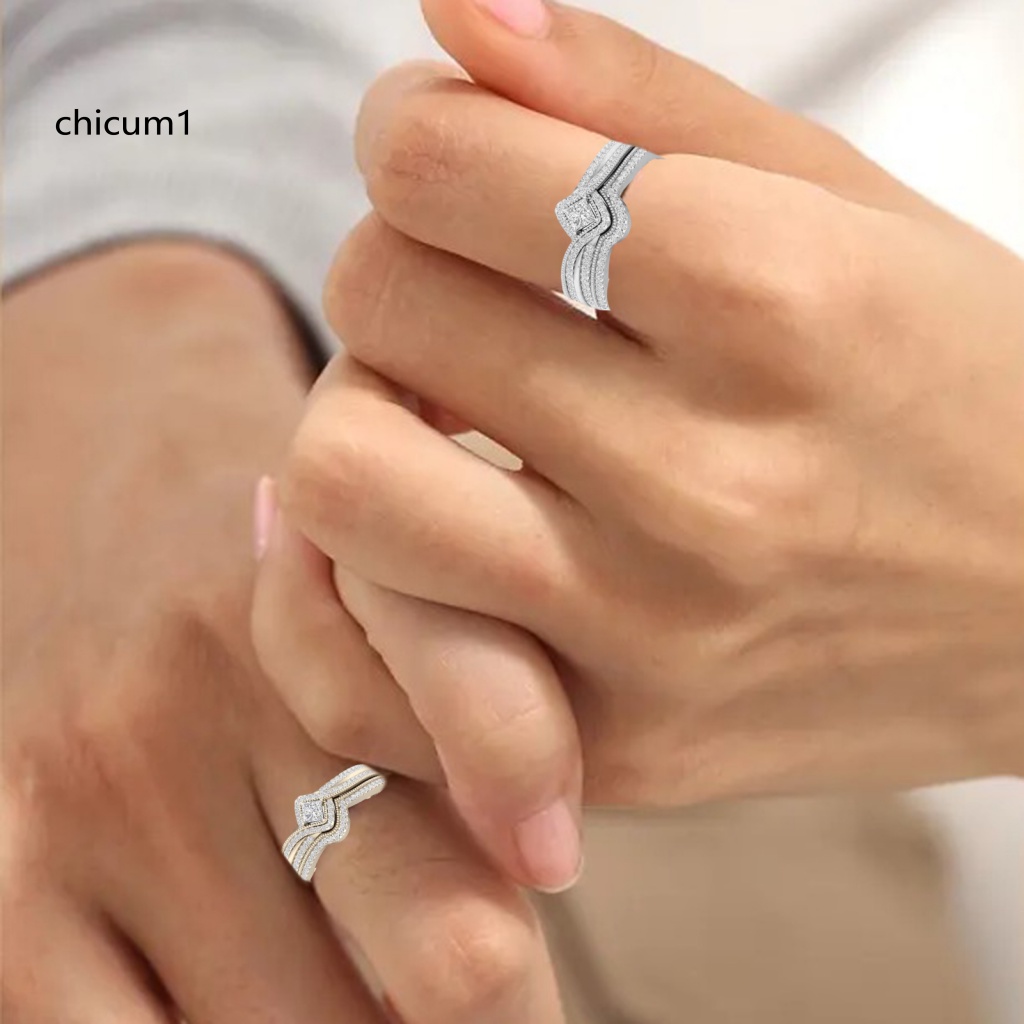Nhẫn Hợp Kim Đính Đá Zircon Kiểu Dáng Tinh Tế Sang Trọng Cho Nữ