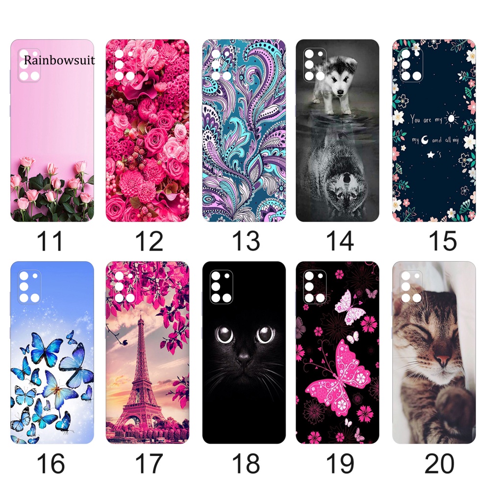 Ốp Điện Thoại TPU Mềm In Hình Hoa Hồng Và Bướm Cho Samsung A3111 A31