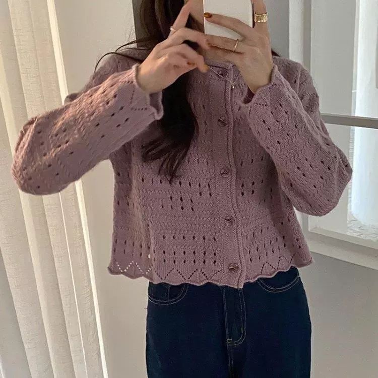 Áo Khoác Cardigan Dệt Kim Dáng Rộng Thời Trang Cho Nữ