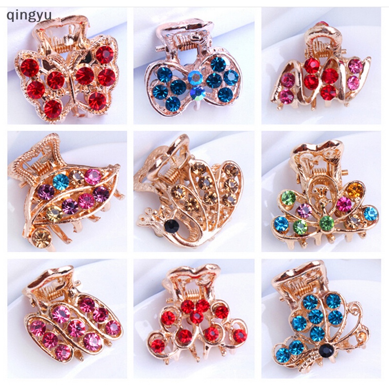 Kẹp Tóc Càng Cua Đính Đá Pha Lê Hình Hoa Phong Cách Mới