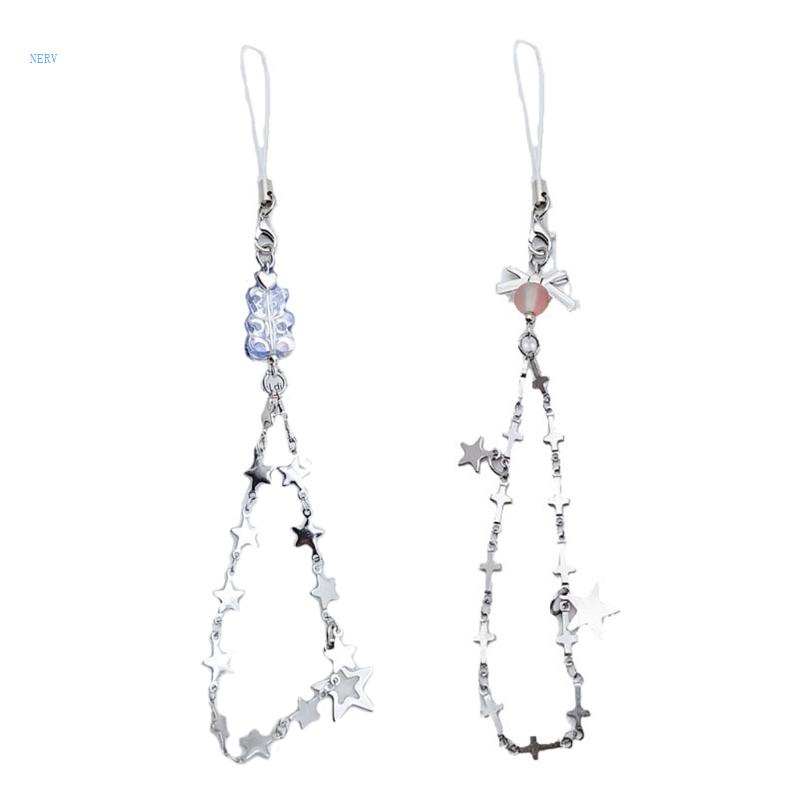 Dây Đeo Điện Thoại Hình Ngôi Sao Năm Cánh Phối Tua Rua Dễ Thương