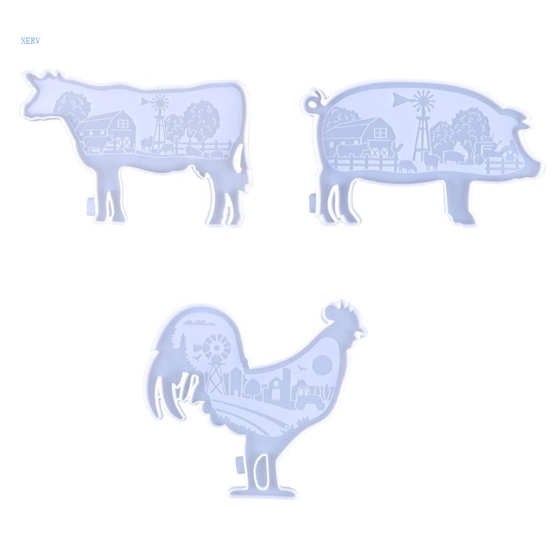 Khuôn Silicone Làm Trang Sức Thủ Công Hình Động Vật Nông Trại