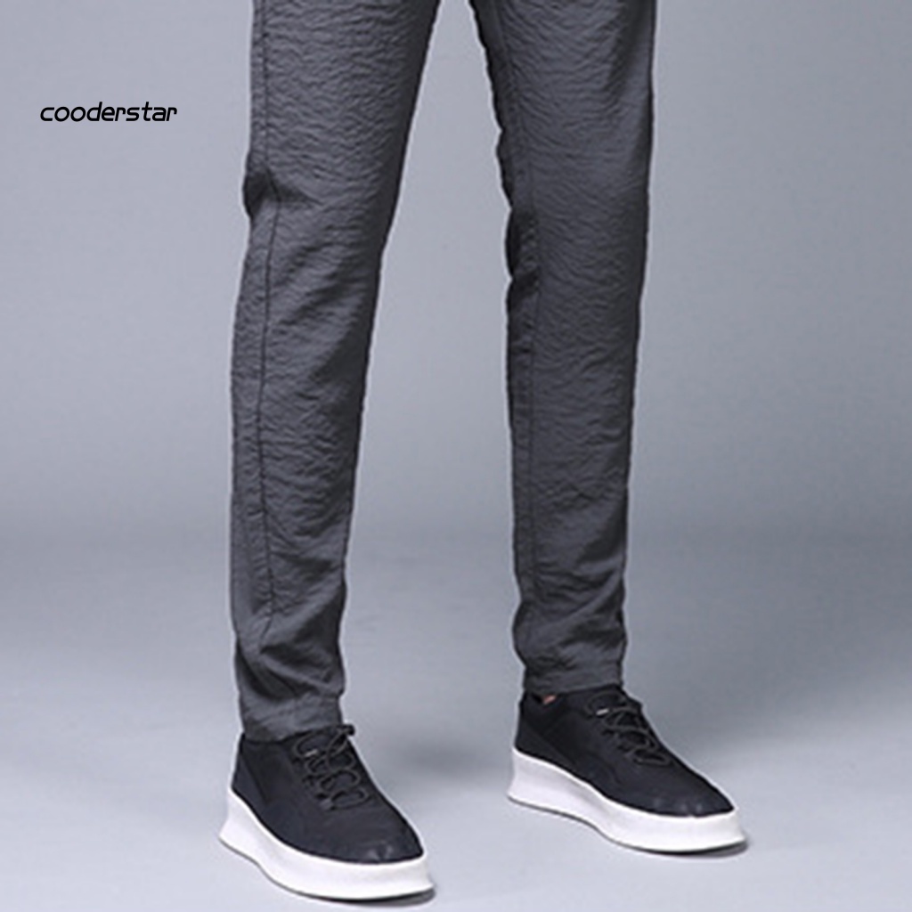 Quần Dài Ống Đứng Vải Lụa Mát Mỏng Phối Dây Rút Thời Trang Mùa Hè Cho Nam