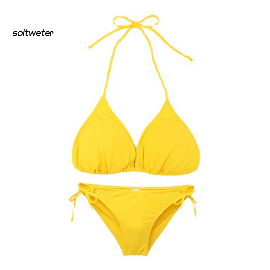 Bộ Bikini Hai Mảnh Tam Giác Dây Điều Chỉnh Được Quyến Rũ Cho Nữ