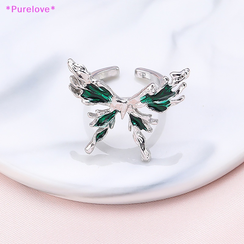 Nhẫn Hở Hình Bướm Đính Pha Lê Thời Trang Pháp Đơn Giản Có Thể Điều Chỉnh Cho Nữ Mới