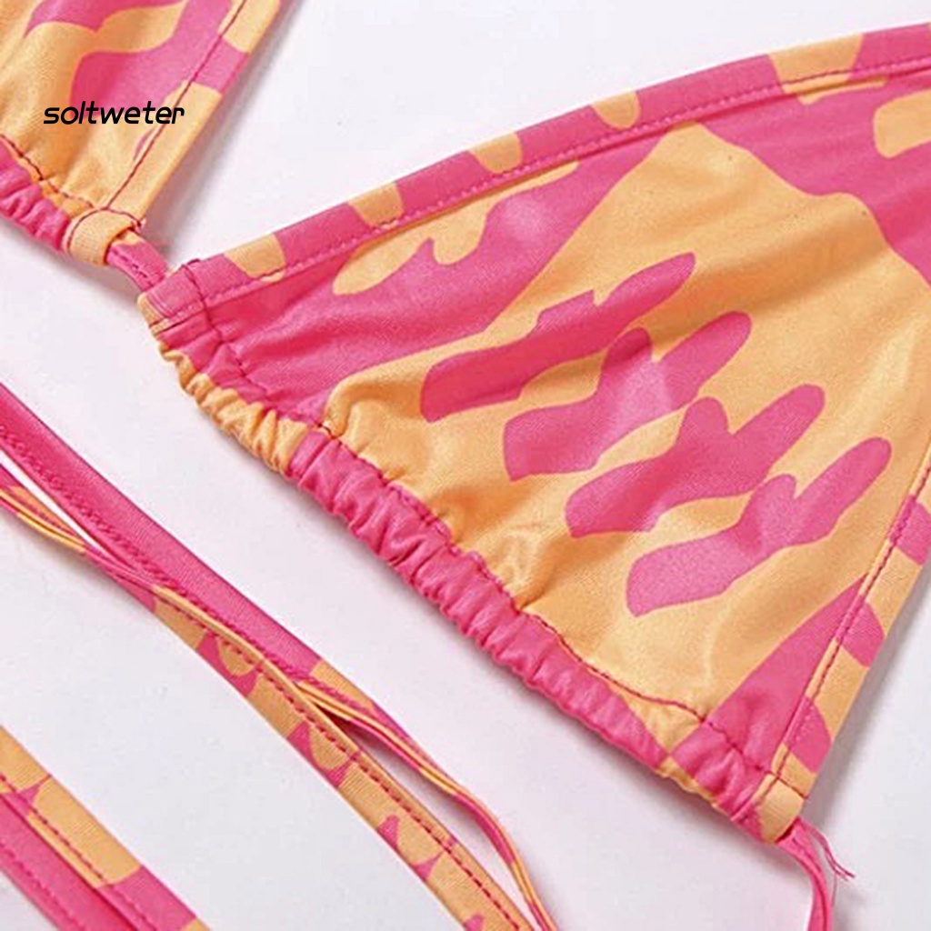 Bộ Đồ Bơi 3 Mảnh Hở Vai Màu Nhuộm Phong Cách Thể Thao Thời Trang Quyến Rũ Cho Nữ