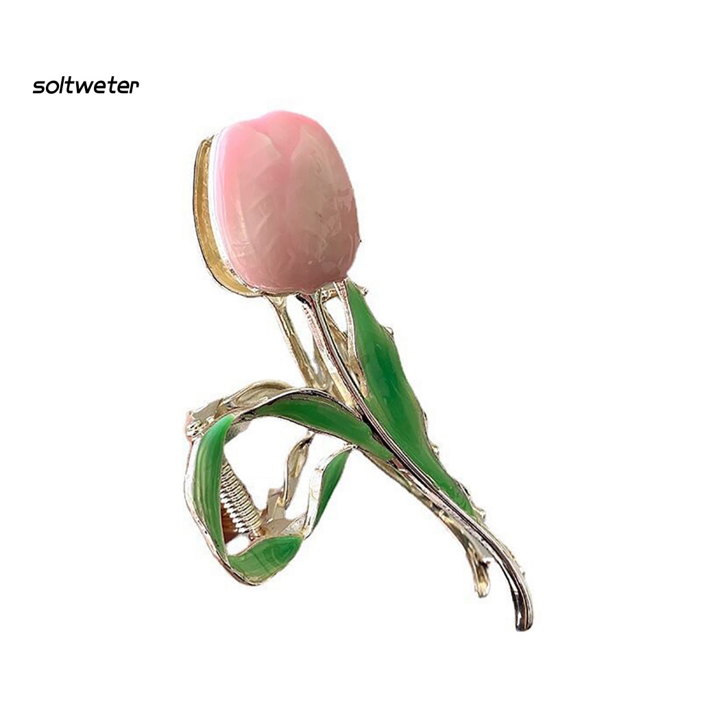 Kẹp Tóc Càng Cua Hình Hoa Tulip Phong Cách Hàn Quốc Thanh Lịch Cho Nữ