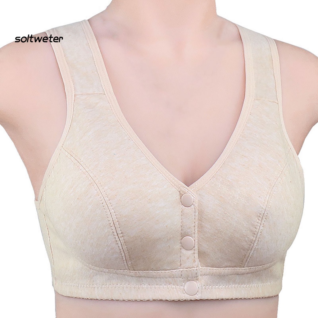 St Áo Ngực Cài Nút Trước Không Gọng Thép Mềm Mại Nâng Ngực Size Lớn Cho Mẹ Bỉm Sữa