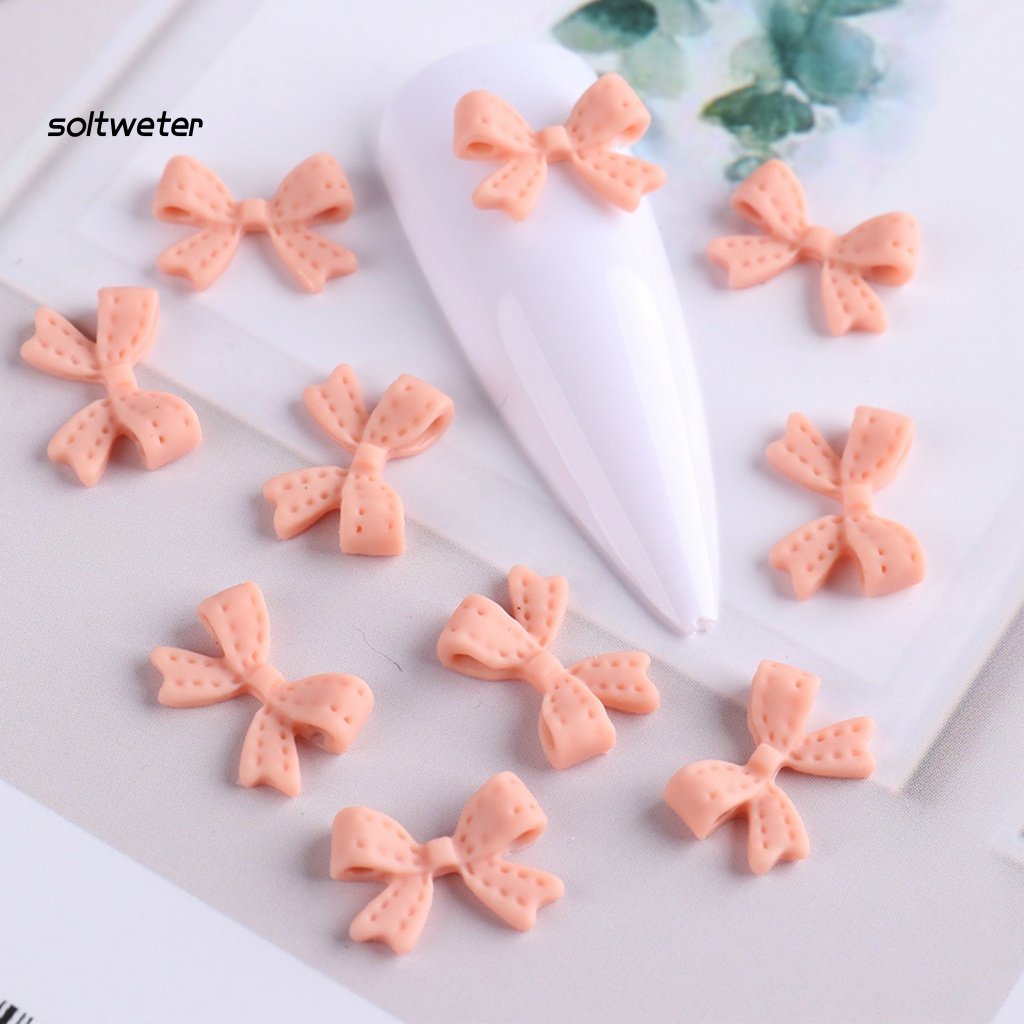 Bộ 20 Phụ Kiện Nơ 3D Nhiều Màu Trang Trí Móng Tay Nghệ Thuật