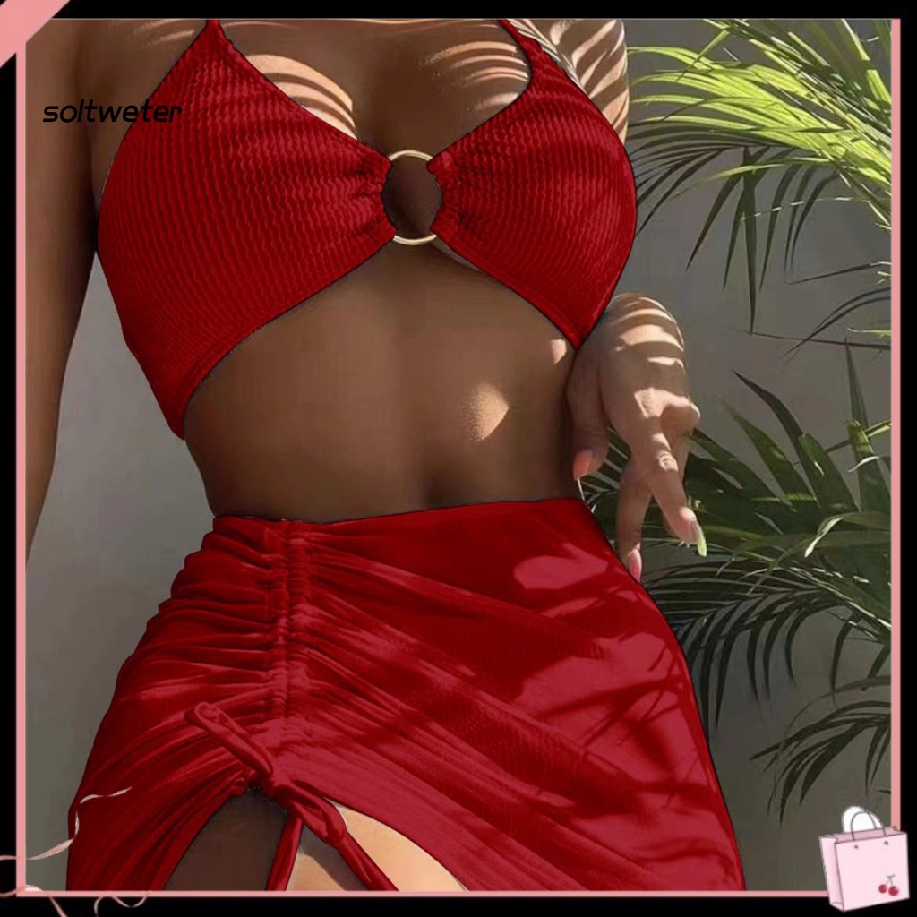 Bộ Bikini 3 Mảnh Màu Sắc Thời Trang Gợi Cảm Cho Nữ