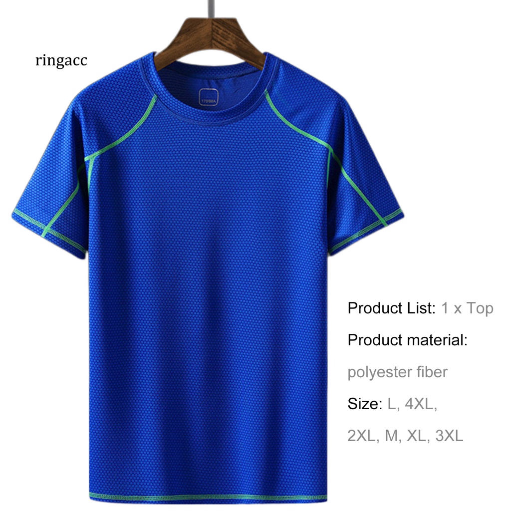 Rga Áo Thun Thể Thao Ngắn Tay Thấm Hút Mồ Hôi Nhanh Khô Màu Sắc Tương Phản Thời Trang Mùa Hè Cho Nam