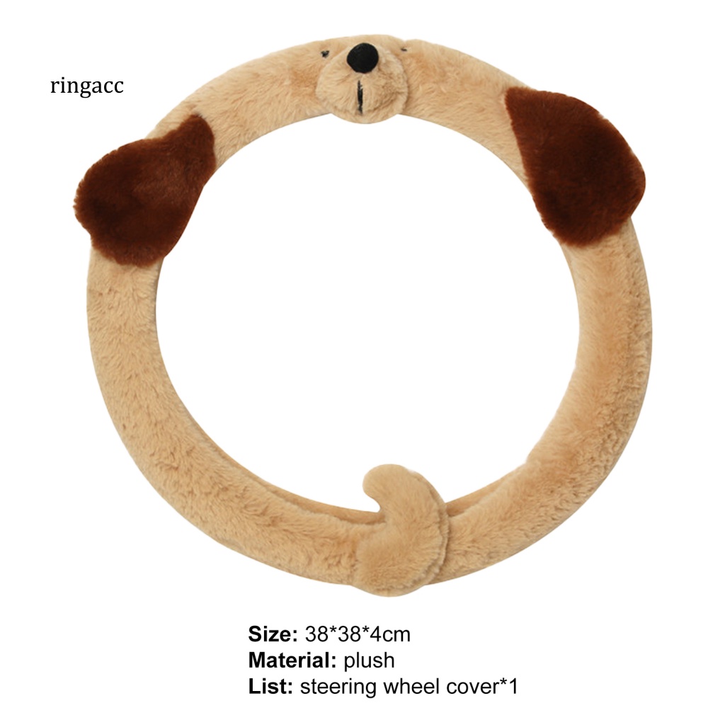 Vỏ Bọc Vô Lăng 38cm Phủ Lông Họa Tiết Hoạt Hình Dễ Thương Trang Trí Xe Hơi / Xe Tải