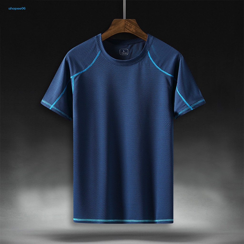 Pemg Áo Thun Thể Thao Tay Ngắn Màu Sắc Tương Phản Mỏng Nhanh Khô Thấm Hút Mồ Hôi Thoáng Khí Thời Trang Mùa Hè Cho Nam