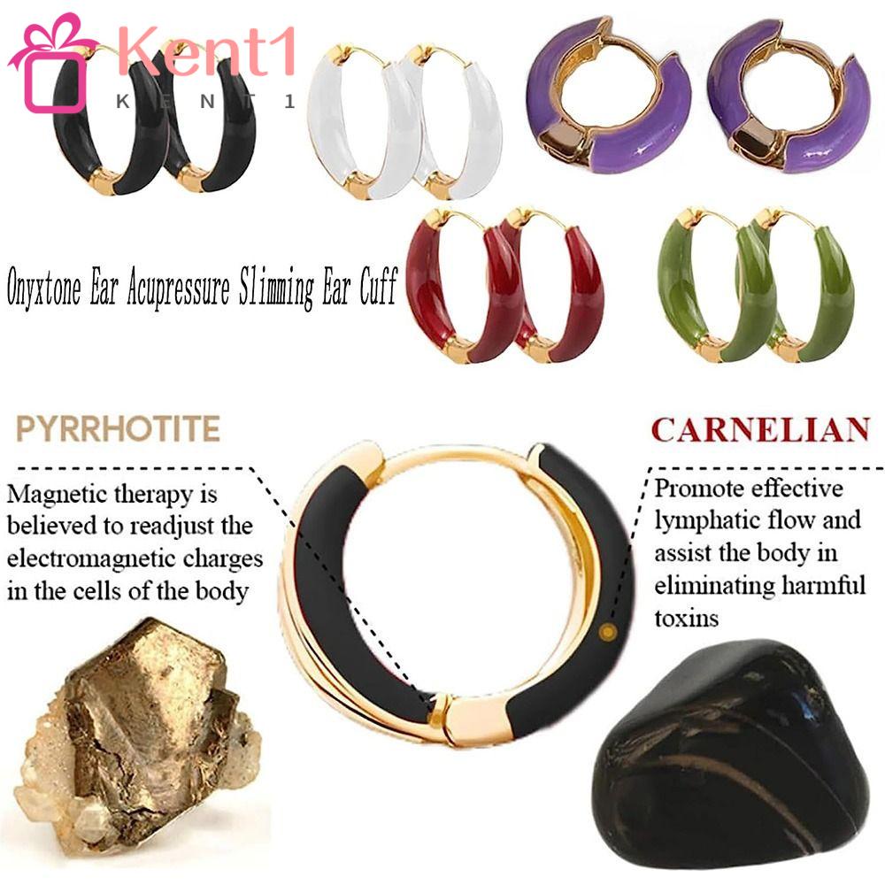 KENT1 Bộ 2 Đôi Khuyên Kẹp Vành Tai Bấm Huyệt Giảm Cân Thời Trang Cho Nữ