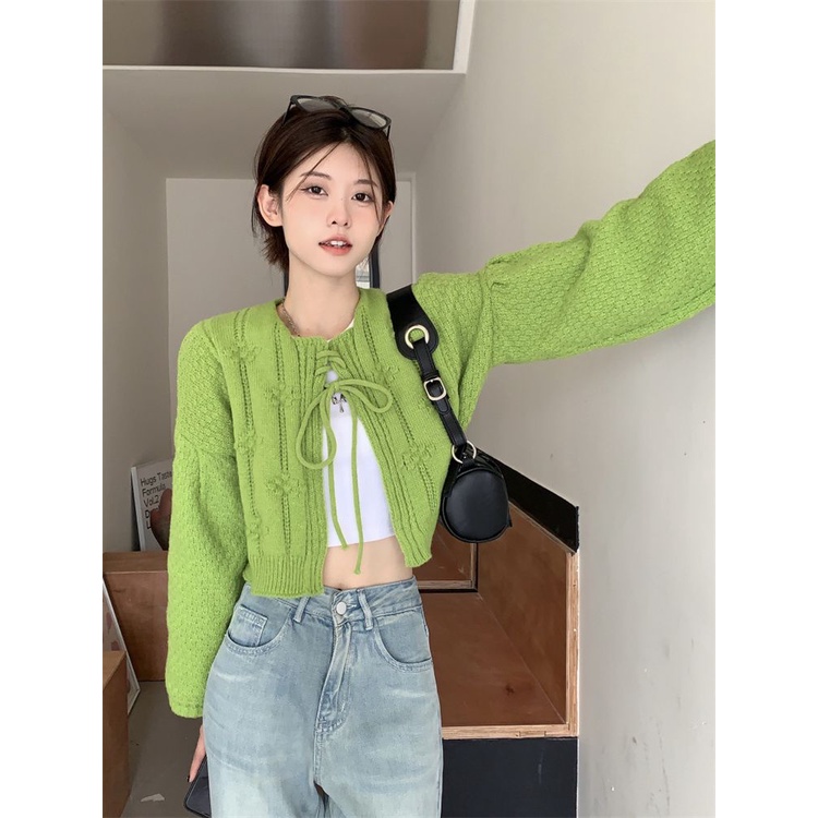 Áo Khoác Cardigan Mỏng Tay Phồng Phối Ren Thời Trang Mùa Hè Hàn Quốc