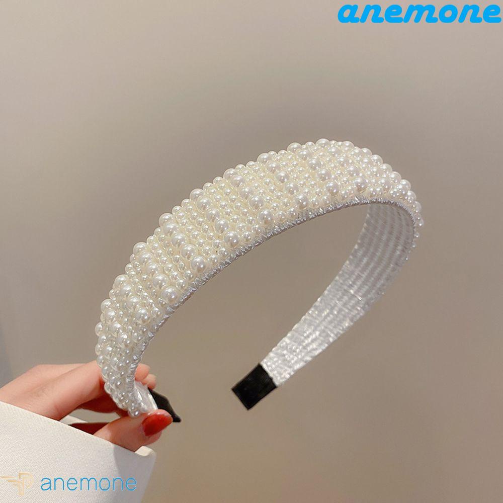 ANEMONE Băng Đô Cài Tóc Bản Rộng Chống Trượt Cho Cô Dâu