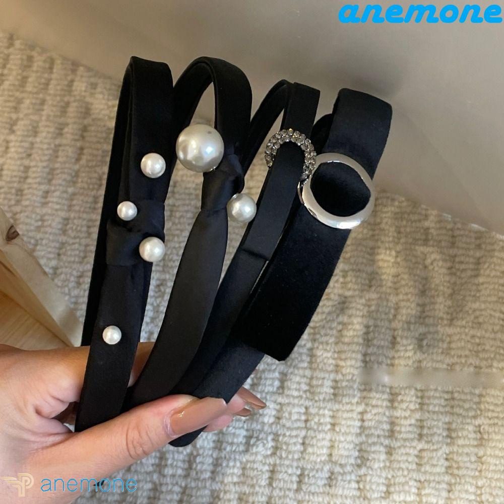ANEMONE Băng Đô Cài Tóc Đính Ngọc Trai Co Giãn Phong Cách Pháp Cổ Điển Thời Trang Mùa Thu