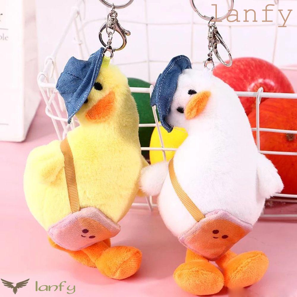 LANFY Móc Khóa Vịt Nhồi Bông Mềm Mại Đáng Yêu