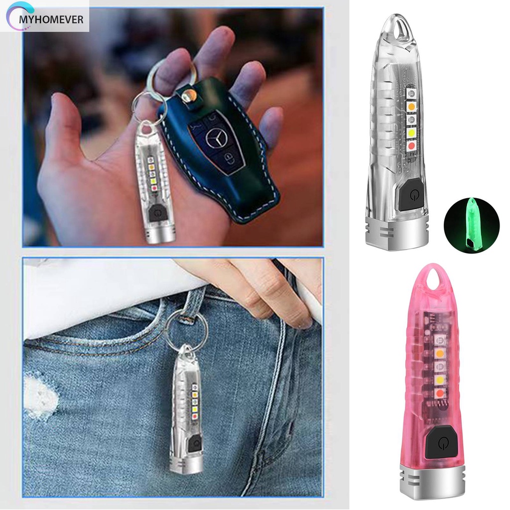 Móc Khóa Đèn Pin Mini USB Loại C Phát Hiện Tia UV