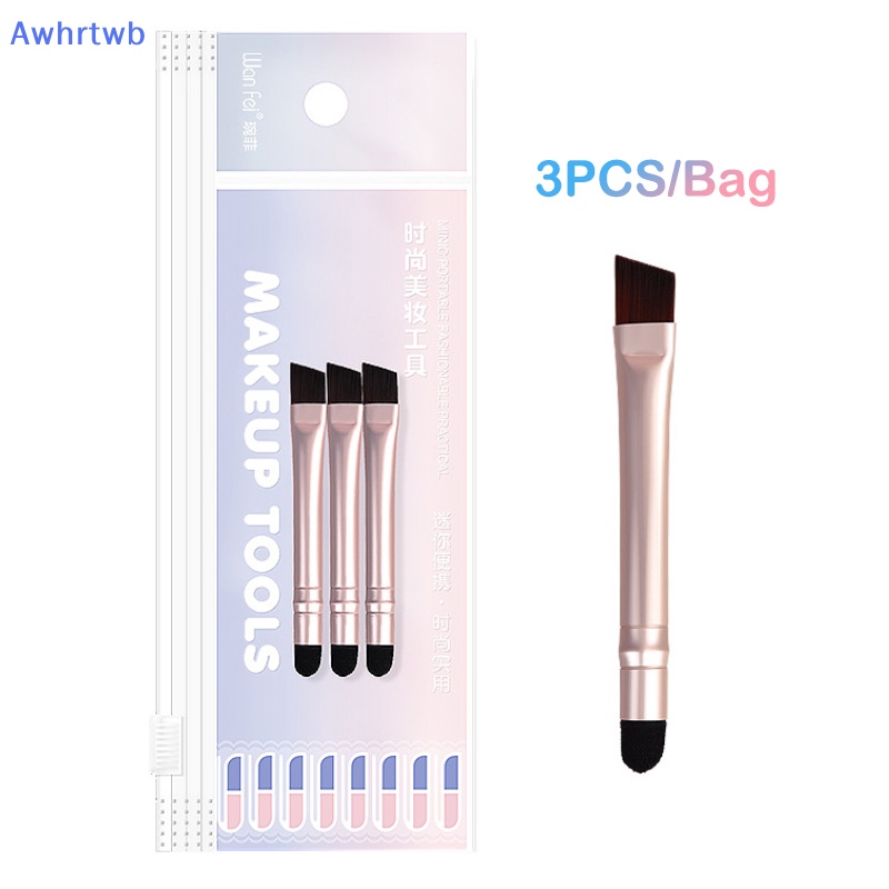 Set 3 Cọ Trang Điểm Phấn Mắt Hai Đầu Tay Cầm Ngắn Tiện Dụng Mới