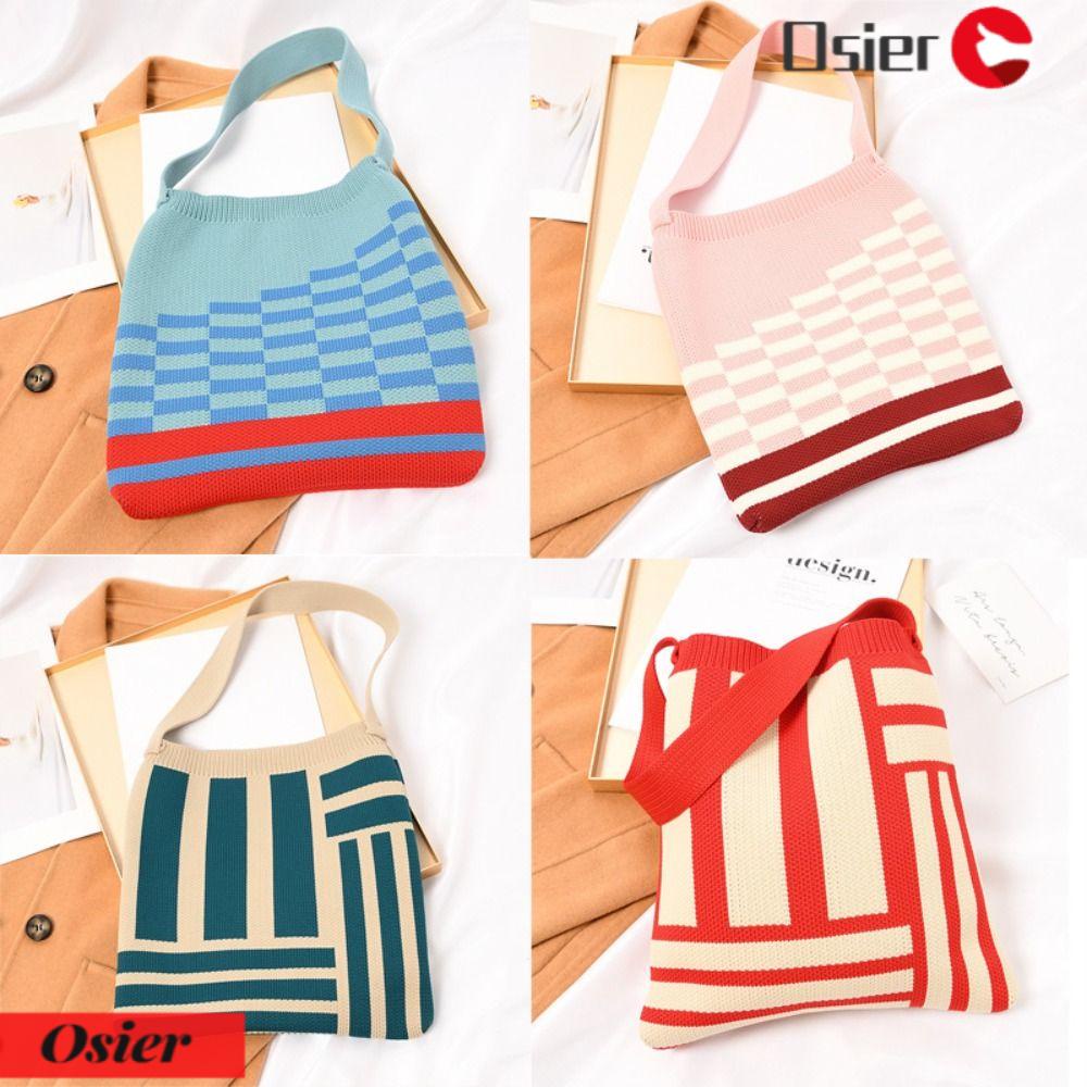 OSIER1 Túi Xách Mini Đan Len Đeo Vai Thời Trang Xinh Xắn Cho Nữ
