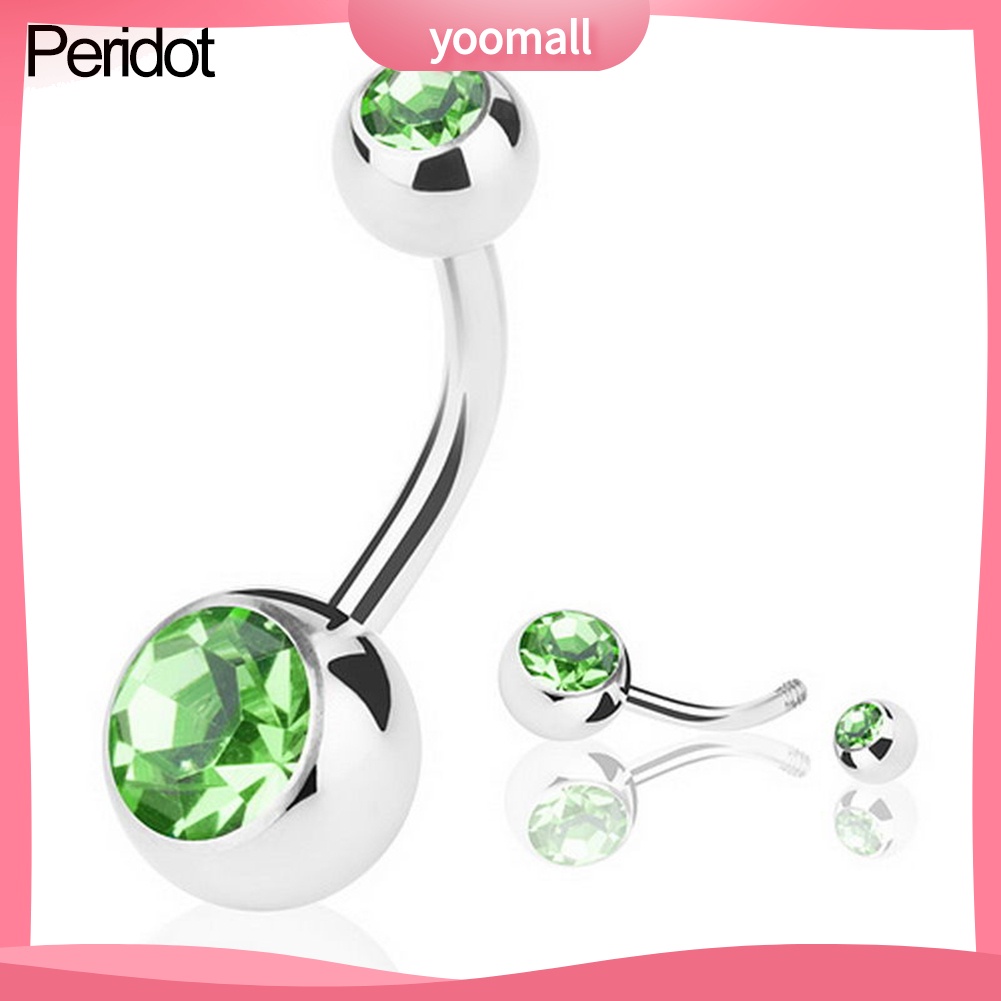 Khuyên Rốn Bằng Thép Không Gỉ Đính Đá Cá Tính