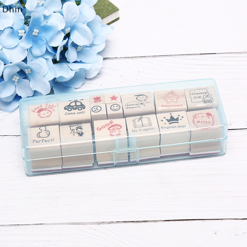 [Dhin] 15x Teachers Stampers Self Inking Praise Reward Stamps Motivation Sticker School COD