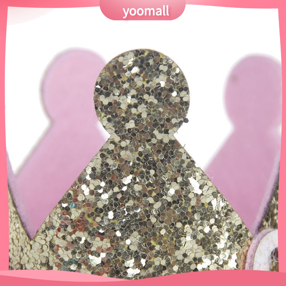 Băng Đô Cài Tóc Hình Vương Miện Đính Kim Sa Lấp Lánh Cho Bé Gái