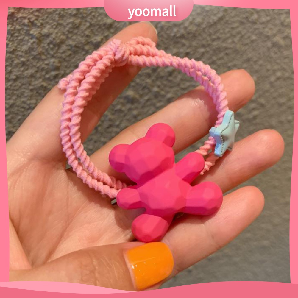 Dây Cột Tóc Co Giãn Hình Gấu Màu Kẹo Thời Trang Cho Nữ