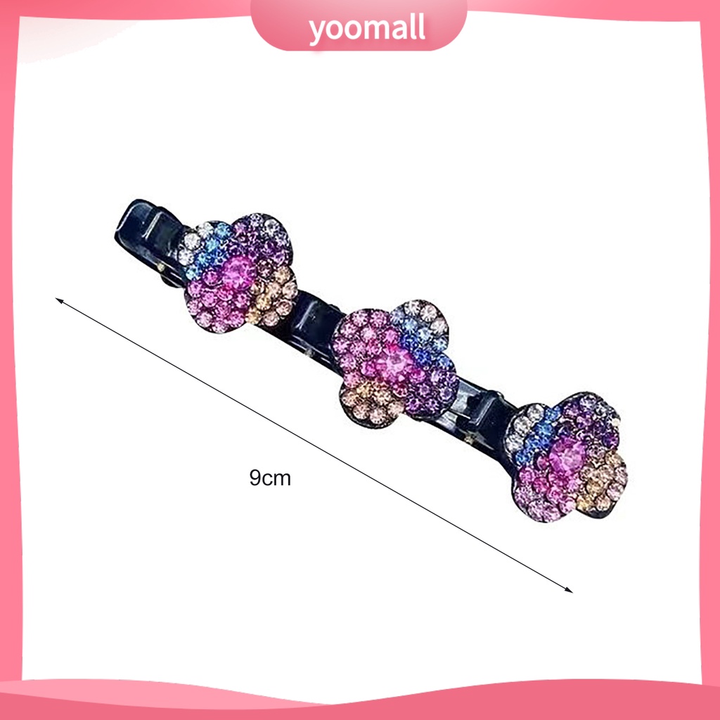 Bộ 4 Kẹp Tóc Hình Hoa Đính Đá Lấp Lánh Chống Trượt Thời Trang Cho Nữ