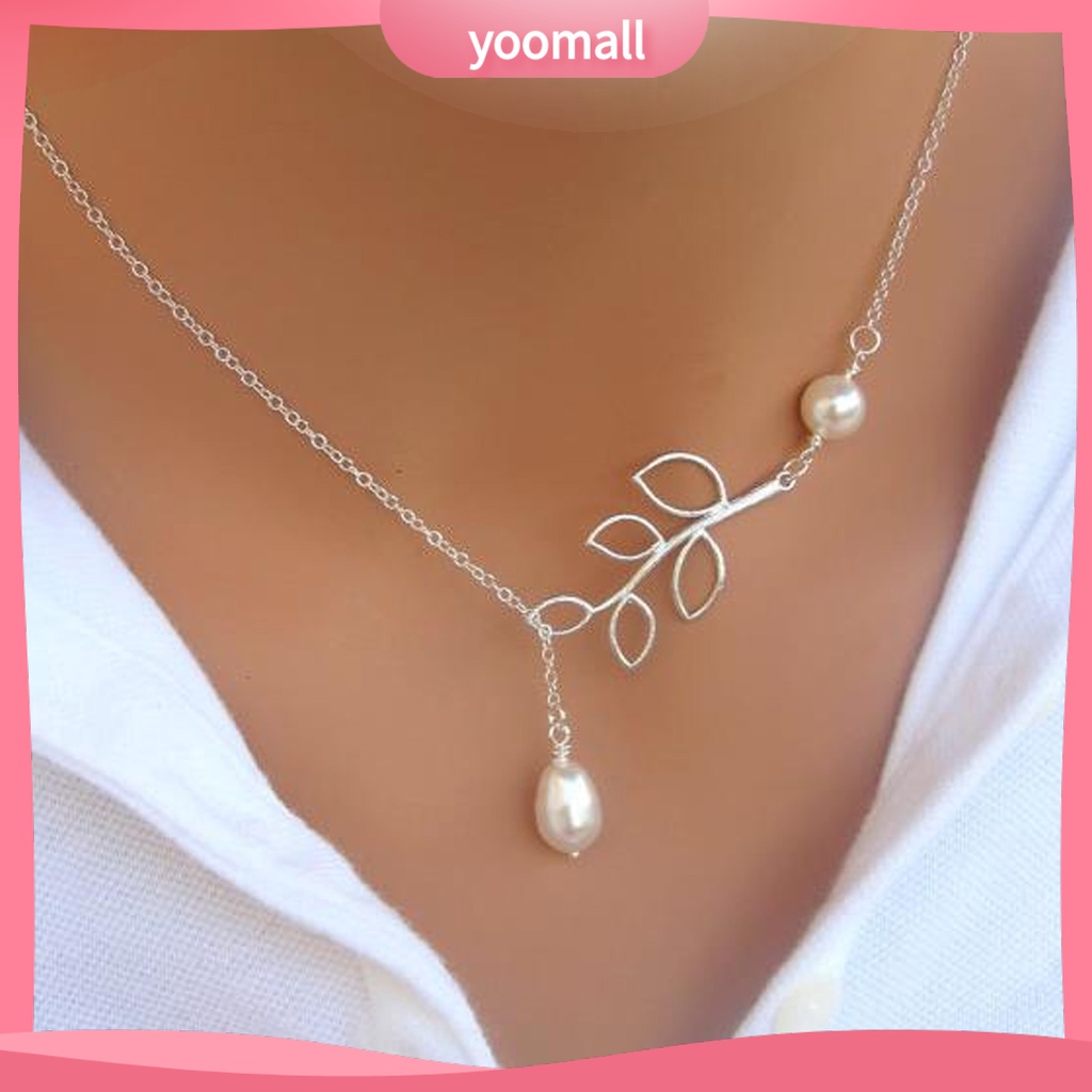 [YM] Vòng cổ Khoét Lỗ Lá Sáng Bóng Thanh Lịch Làm Quà Tặng Trang Sức Cho Nữ