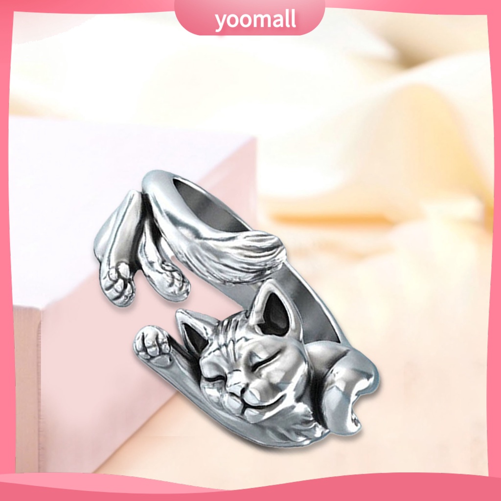 Nhẫn Hở Hình Mèo Dễ Thương Có Thể Điều Chỉnh Kích Thước