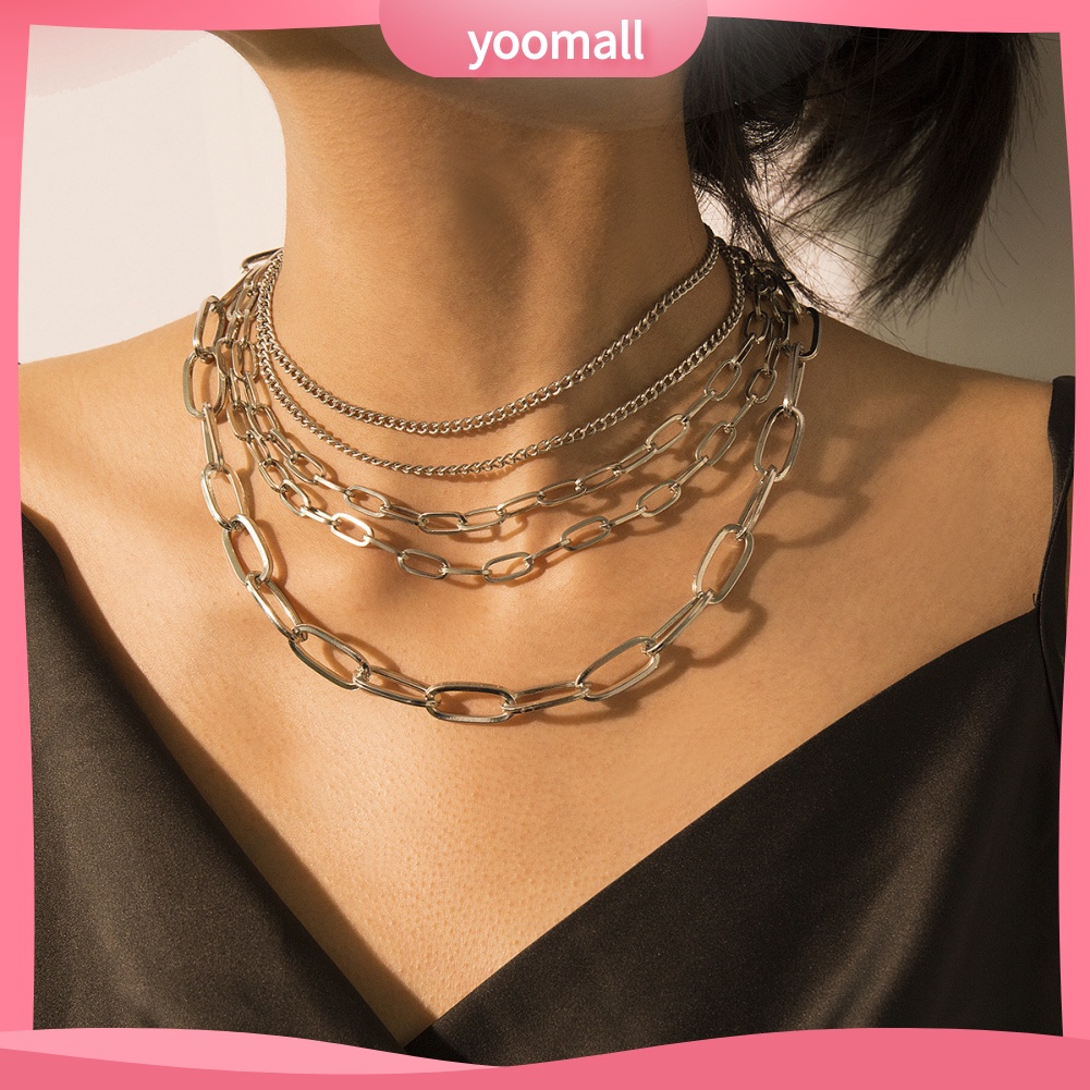 Vòng cổ Nhiều Lớp Phong Cách Punk Thời Trang Dành Cho Nữ