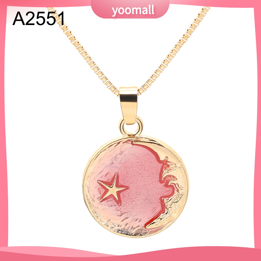 Vòng cổ Mặt Trăng Sao Tráng Men Thời Trang Cho Nữ