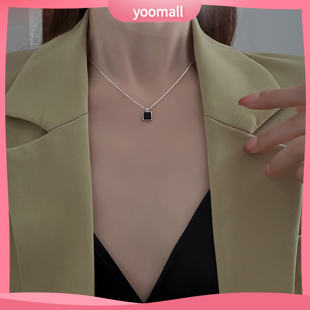 Vòng cổ Mặt Vuông Màu Vàng / Bạc Sang Trọng Thời Trang Dành Cho Nữ