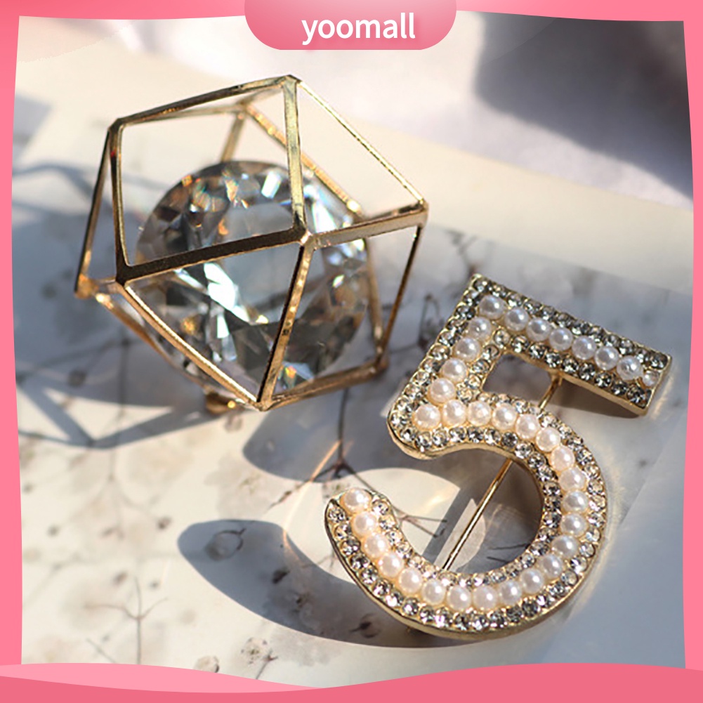 Ghim Cài Áo Đính 5 Viên Ngọc Trai Nhân Tạo Thời Trang Dành Cho Nữ