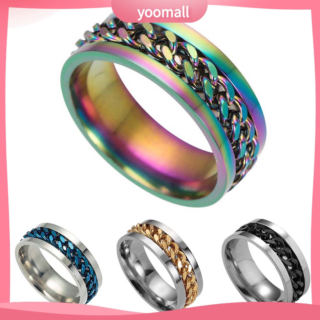 Nhẫn Dây Xích Lấp Lánh Xoay Được Làm Quà Tặng Câu Lạc Bộ Cho Nam Và Nữ