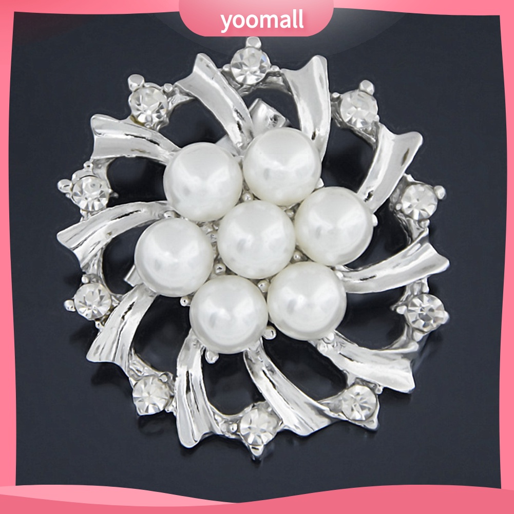 Ghim Cài Áo Hình Bông Hoa Đính Ngọc Trai Nhân Tạo Thời Trang