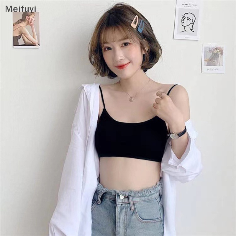 [Meifuyi] Women Camisole With Breast Pad Summer Solid Color Sexy Sleeveless Backless Slim Top COD