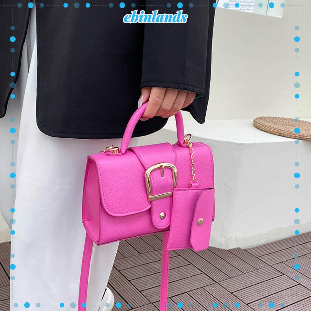 EBINLANDS Túi Đeo Chéo Mini Bằng Da Pu Màu Trơn Thời Trang Cho Nữ