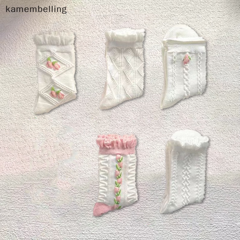 1 Đôi Vớ Cotton Thoáng Khí In Họa Tiết Hoa Anh Đào Dễ Thương Phong Cách Harajuku Cho Nữ